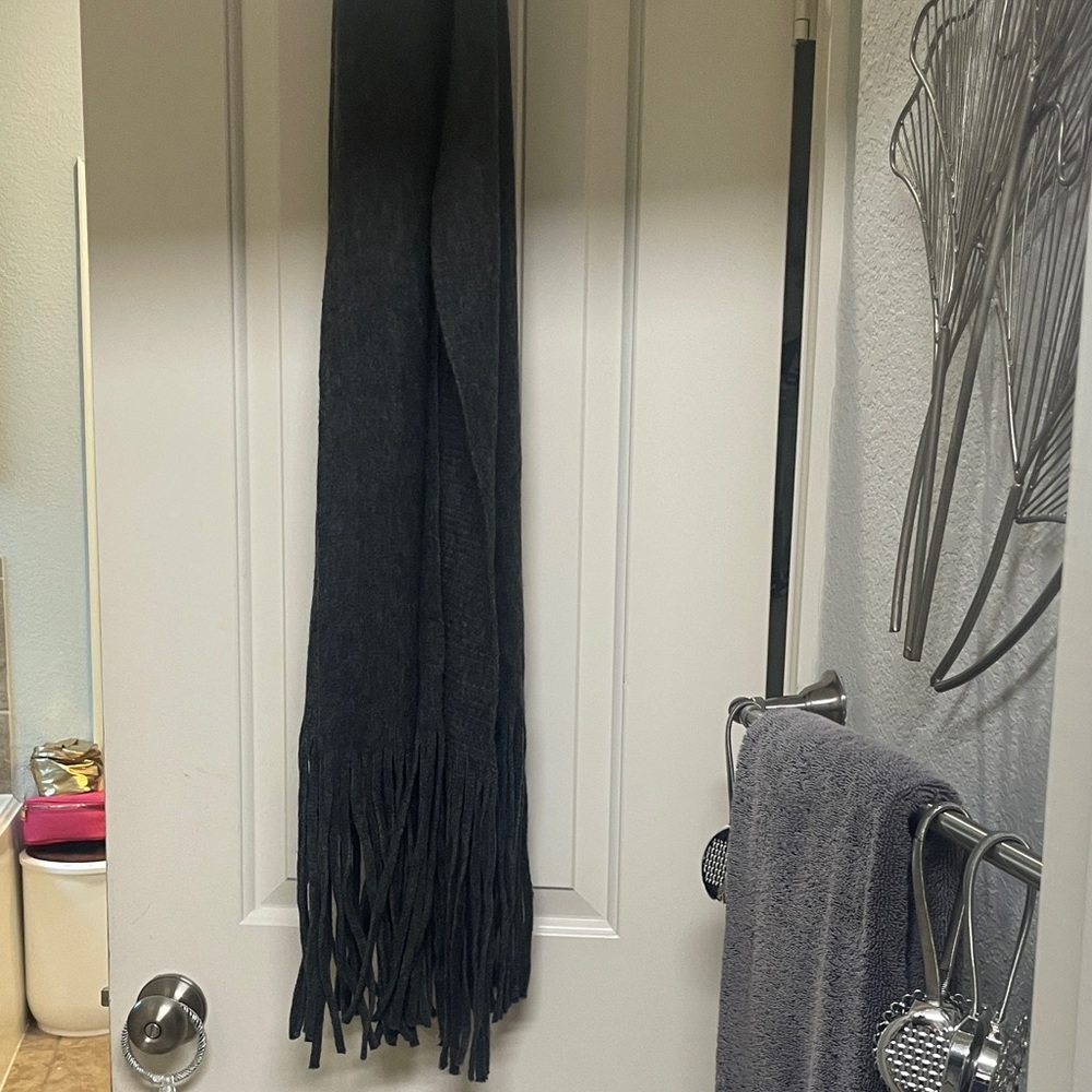 Elegant Black Fringe Scarf